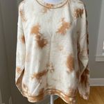 Time and Tru White Tan Neutral Tie Dye Sweatshirt Size Medium Photo 0