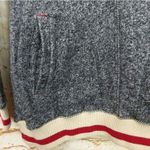 Roots Canada Womens XS Hooded Pullover Sweater Heather Black Varsity Cuffs Photo 7