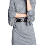 Zadig & Voltaire Winter Fringes Wool/Angora Blend Mini Dress in Grey Photo 0