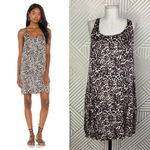 Nation Ltd Paloma Sexy Shift Mini Dress In Brown Leopard Print Size US Small Photo 1
