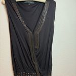 Funky Metal Chain Black Sleeveless Shirt Size M Photo 2