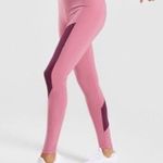 Gymshark Asymmetric V Cut High Waisted Dusty Pink Dark Ruby Leggings Size Small Photo 11