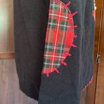Vintage KIKIT Holiday Sweater Women Black Santa Claus Elbow Patch Crew Neck. LG Photo 3