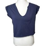 Free People  Intimately Boxy Crop V neck Tee Size Medium NWOT 95% Cotton Photo 0
