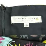 Trina Turk  Y2K Abstract Black Pink Green Neon Silk Satin Halter Dress size 8 Photo 7