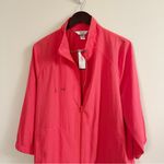 CJ Banks Pink Full Zip Front Lightweight Coat NEW Size 1X 3/4 Sleeves Photo 1