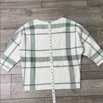 Adrienne Vittadini  Checkered Knit Sweater/Top in Green and White Photo 2