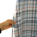 J JILL Love 100% Linen Plaid Sleeveless Maxi Dress Blue Coastalcore Sz S White Photo 4