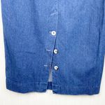 Vintage 80s 90s Forenza Sportswear Denim Maxi Skirt Size 10 Button Slit Pleated Blue Photo 3