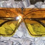 Aviator sunglasses. Retro Flat frame. Orange and yellow ombré. NWT Photo 1