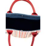 Longaberger Denim Red and White Tote Bag Blue Photo 2