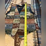 Mirrors Brand Vintage Tapestry Vest women’s Blue Size L Photo 9