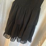 BLACK CHIFFON SMOCKED BODICE DRESS Sz: M Size M Photo 2