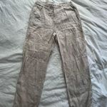 Michael Stars Flynn linen ankle length trousers in Castle tan nude L Photo 3