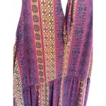 BCBGeneration  Jumpsuit Womens Medium Orange Red Boho Beach Festival Geometric Photo 9