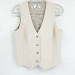 Aritzia  Babaton Womens Neutral Preppy Chic V-Neck Button Front Vest Size 10 Photo 2