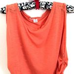 Derek Heart Orange Ruched Tank Top Shirt M Photo 1
