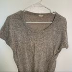 Caution to the Wind Tie Front T-Shirt Oatmeal Gray S Photo 3