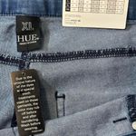 Hue ‎ Two Tone Distressed Denim Cropped Leggings Photo 4