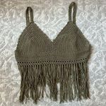 Topshop Crochet Knit Fringe Bralette Photo 0