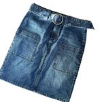 D. Jeans  belted denim skirt Photo 3