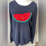 J.Crew Factory Watermelon Teddie sweater in navy blue cotton with sequin details Pink Size L Photo 1