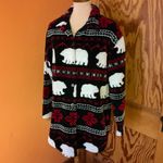 Vtg 90s polar bear fleece jacket Black Size L Photo 9
