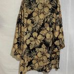 Islander 2X Black Beige Floral Tunic Blouse Top Hawaiian Photo 5