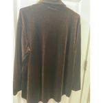 Jones New York  Velour Pullover Tunic Top 1/4 ZIP  Long Sleeve Women's M BROWN Photo 6