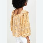 Free People Mostly Meadow Floral light weight Square Neck Blouse Yellow S Photo 1