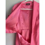 4SI3NNA Marcella‎ Romper Women's Small Hot Pink Ruched Short Sleeve Tie Front Photo 6