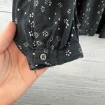 Free People  Black and White Dot Floral Print Peter Pan Top Size S Photo 5