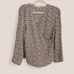 A.L.C. Ray Silk Floral Wrap Top – Boho Bell Sleeve Romance (Size 4) Black Photo 1