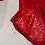 wilson's leather Wilsons • Vtg. Red Leather Long Lapels Batwing 2-Button Lined 80s/90s Women’s S Photo 9