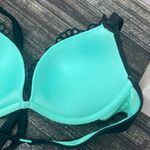 Shade & Shore Black & Blue Laser Cut Padded Underwire Bikini Swim Suit Top 34B Photo 3