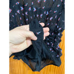 Free People Womens  Juliet Black Floral Frilly Feminine Bodysuit Size Small Photo 1