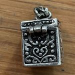 Source Unknown Sterling Silver 925 Prayer Box Pendant Charm Signed Vintage Ornate Photo 4
