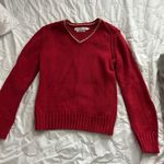 Tommy Hilfiger  Large Red V-Neck Sweater Photo 0