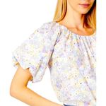 Levi's NEW Top Puff Short Sleeve Floral Blouse Womens Size XL Retail $50 Photo 2