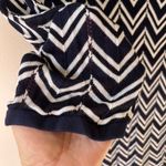 White House | Black Market WHBM Sz M Chevron Stripes Tunic Cover Up Blouse Dress Open Knit V Neck Pullover Photo 4
