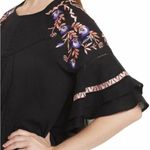 Free People Pavlo Babydoll Embroidered Ruffled Dress Black Pink Purple Size XS Photo 6