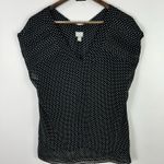 Converse One Star Top Women M Black White Star Polka Dot V Neck Y2K Indie Sleaze Photo 0