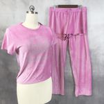 Juicy Couture  Velour Pajama Set Size XL Pink Crown Logo Y2K Rhinestone McBling Photo 0