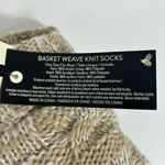Bee & Willow Beige Basket Weave Knit Socks Faux Fur Lined One Size NWT Tan Photo 4