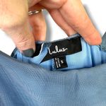 Lulus NWOT Amazing Presence Slate Blue Mesh Ruched Column Maxi Dress Small Photo 6