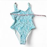 Palm Print One Piece Swimsuit‎ Blue Photo 13
