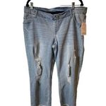 Time & Tru Women's XL Maternity Boyfriend Jeans Distressed Light Wash Preppy NEW Photo 0