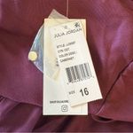 Julia Jordan  Long Sleeve Wrap Neck Short Dress in Cabernet size 16 NWT Photo 12