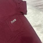 PINK - Victoria's Secret Victoria Secret PINK Burgundy Silver Sequin Bling Sparkle Logo T-shirt Photo 3