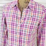 Vineyard Vines Palmetto Plaid Popover Linen Shirt Pink 00 Photo 5